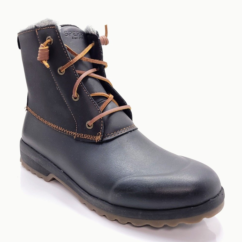 Sperry Maritime Repel Womens Black Duck Boots Rain Snow Insulated Size 12